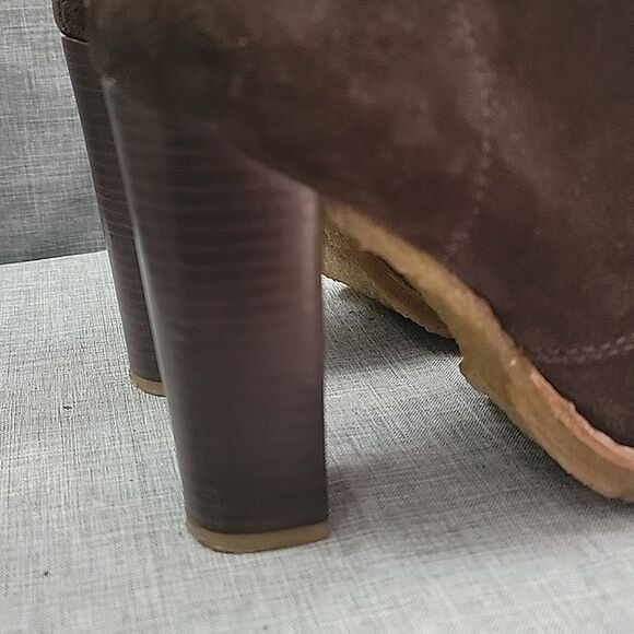 Tory Burch Hillary Brown Suede Leather heeled Lace-up Bootie, women's SZ 7.5 - Picture 5 of 11